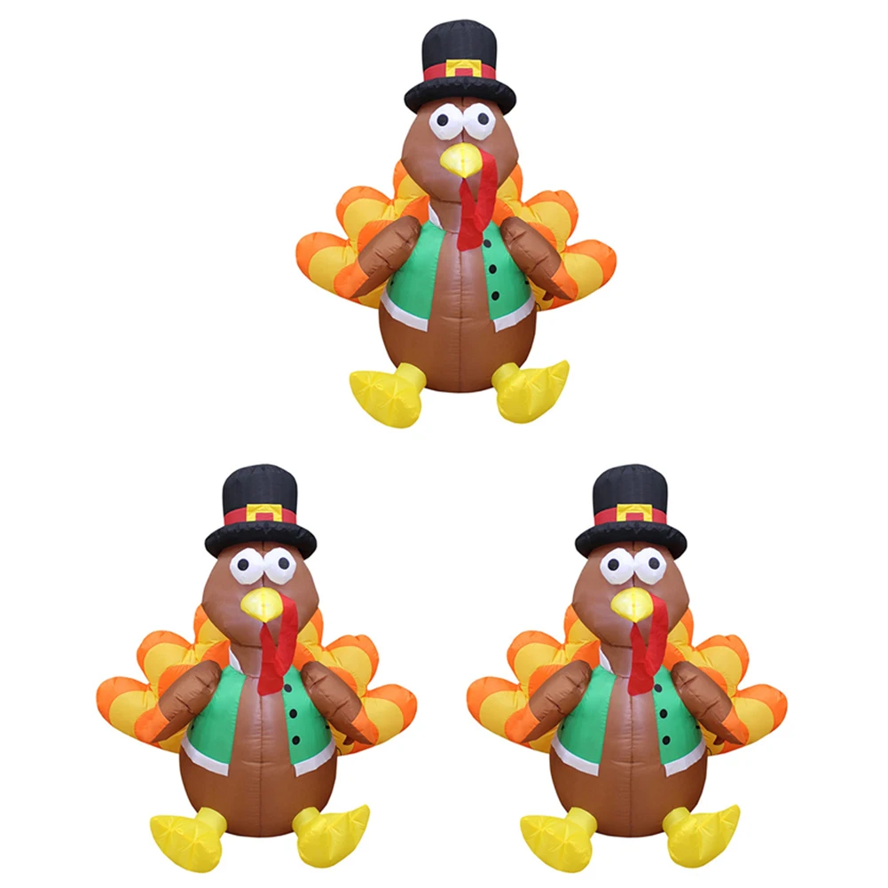 Juguetes inflables de Acci&oacute;n de Gracias, modelo de pavo inflable para exteriores con luz LED para decoraci&oacute;n del jard&iacute;n del hogar-4