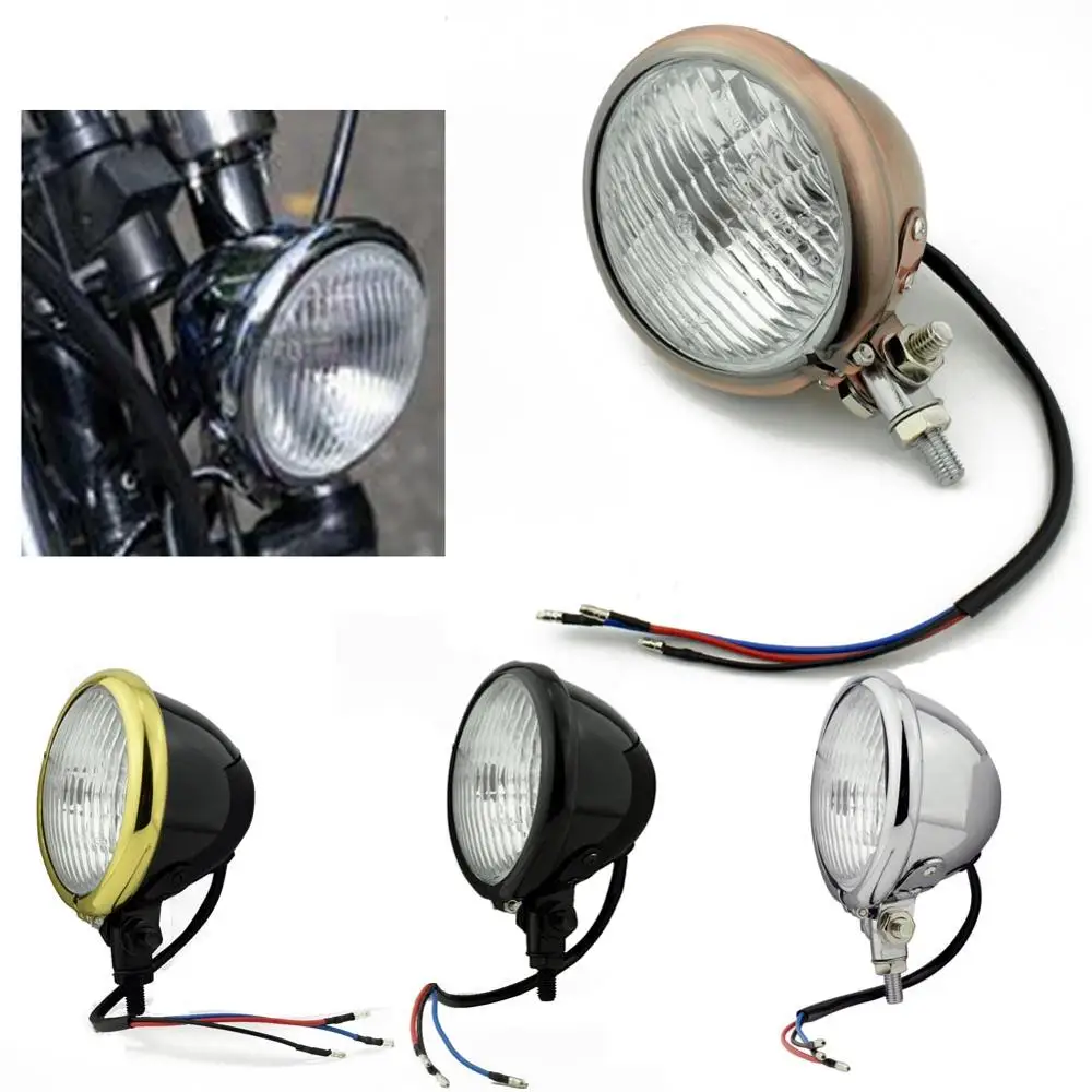 4 1/2 &quot4 5&quot Золотой Винтаж Металл фара для Медь Стиль Цвет Cafe Racer Подставка