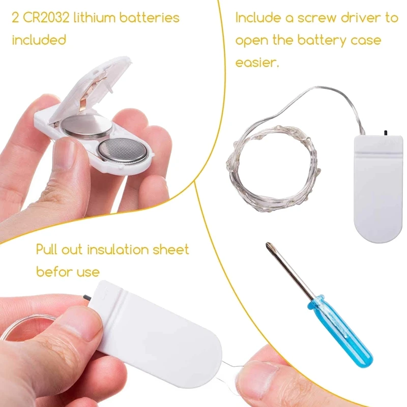 

Battery Operated 20 LED Fairy Lights String Lights Copper Wire for DIY Wedding Indoor Party Christmas,Warm White,12 Pack