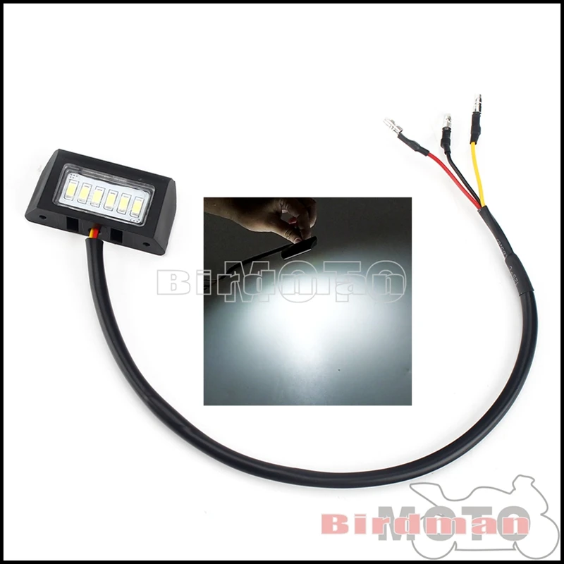 

Motorcycle 12V License Plate Light LED Rear Brake Stop Flash Warning Turn Signal Lamps License Indicator For Cafe Racer Honda