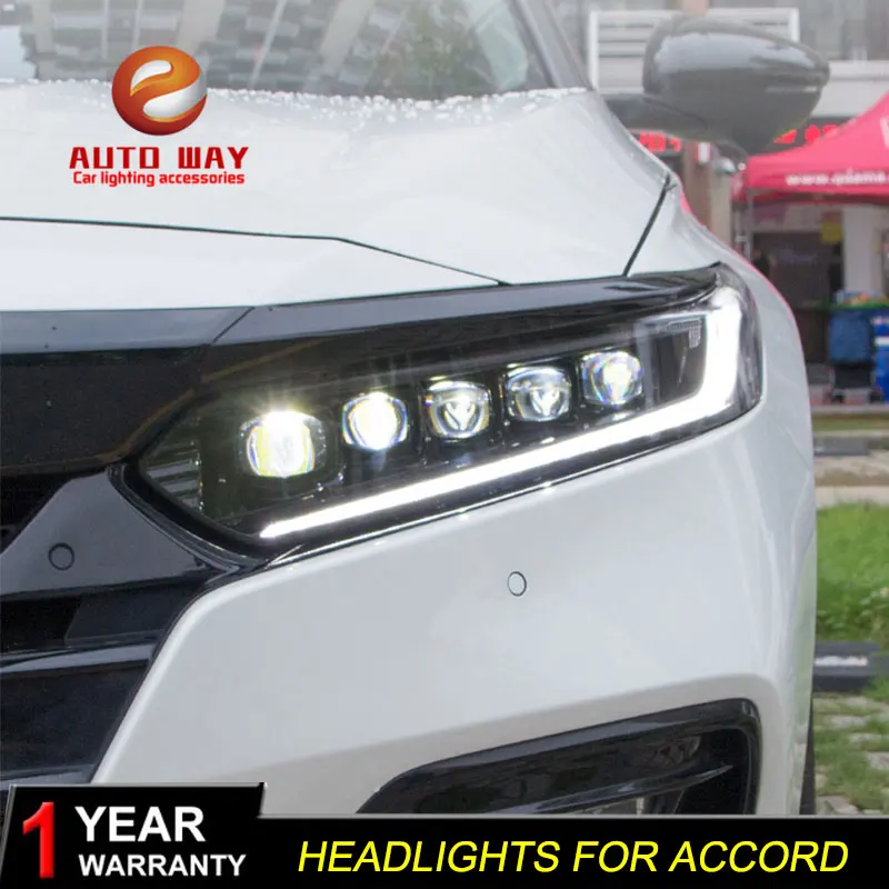 Тюнинг автомобилей чехол для фар Honda Accord G8 2018 фары Полный СВЕТОДИОДНЫЙ DRL ходовые