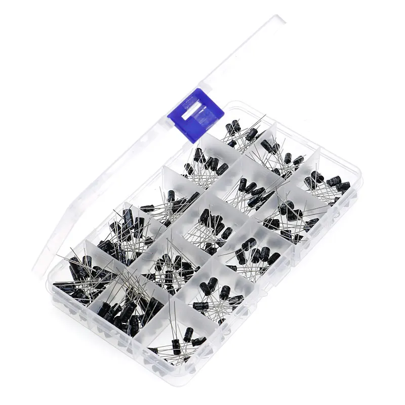 Набор алюминиевых электролитических конденсаторов 10 в 16 В 25 50 200 шт. 15 значений 0