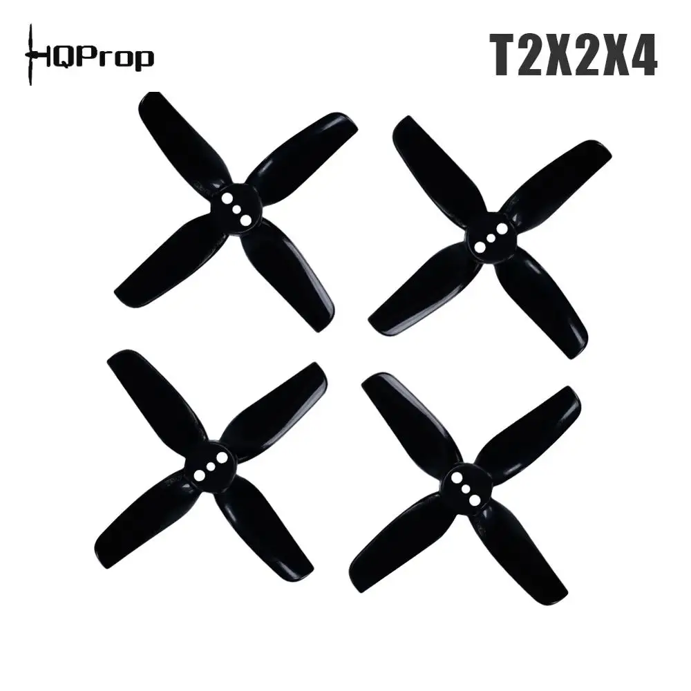 Прочный пропеллер HQ T2X2X4 2020 2 дюйма 4 лезвия черный совместим с двигателем XING NANO 1103