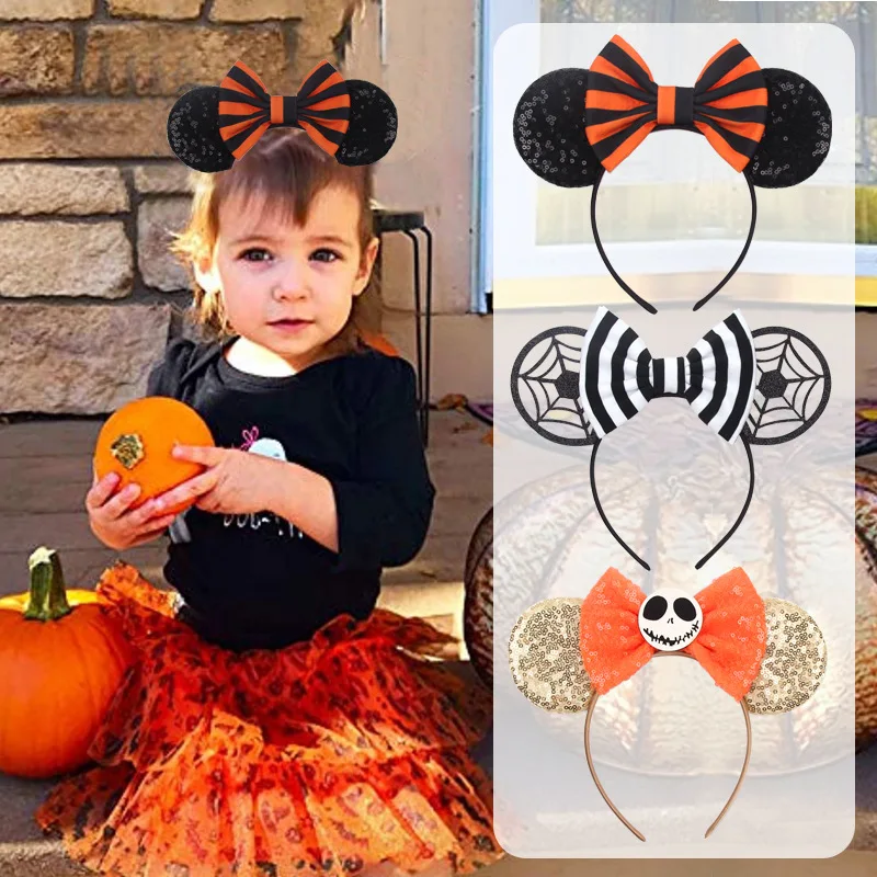 

Creative Halloween Festival Sequin Mouse Ear Hair Bow Headband Female/Diy Girl Hairband for Party Headwear Hair Accessories