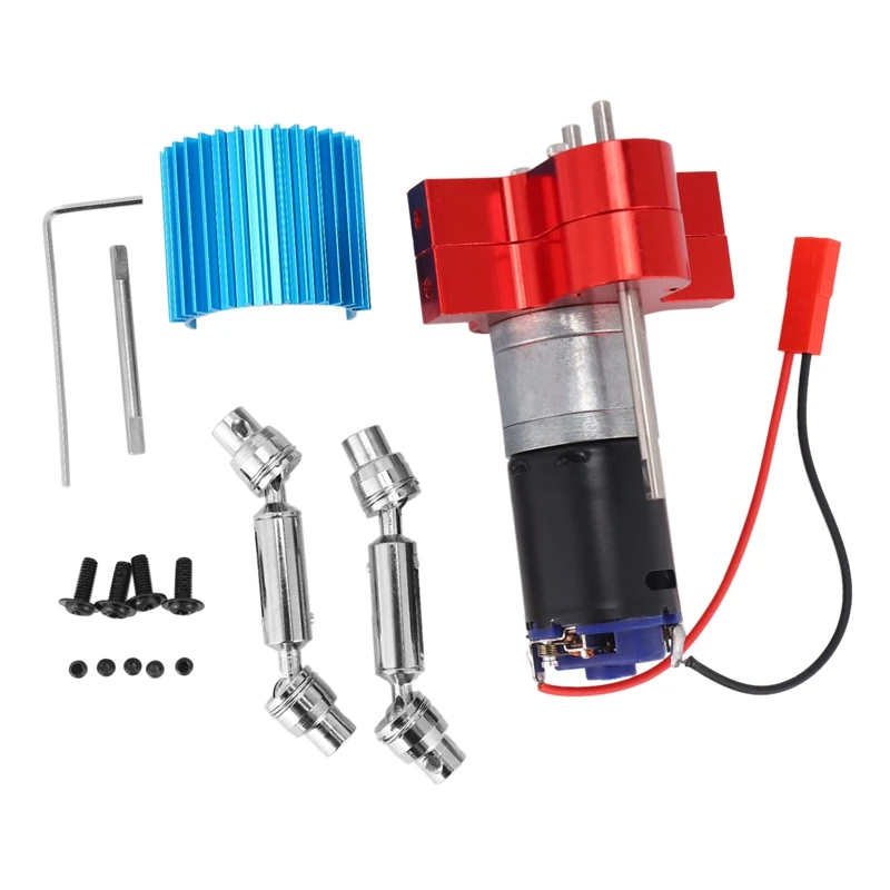 

Metal Transmission Gearbox 370 Motor with Drive Shaft Upgrade Accessories for WPL C14 C24 B24 B36 MN D90 MN99S RC Car