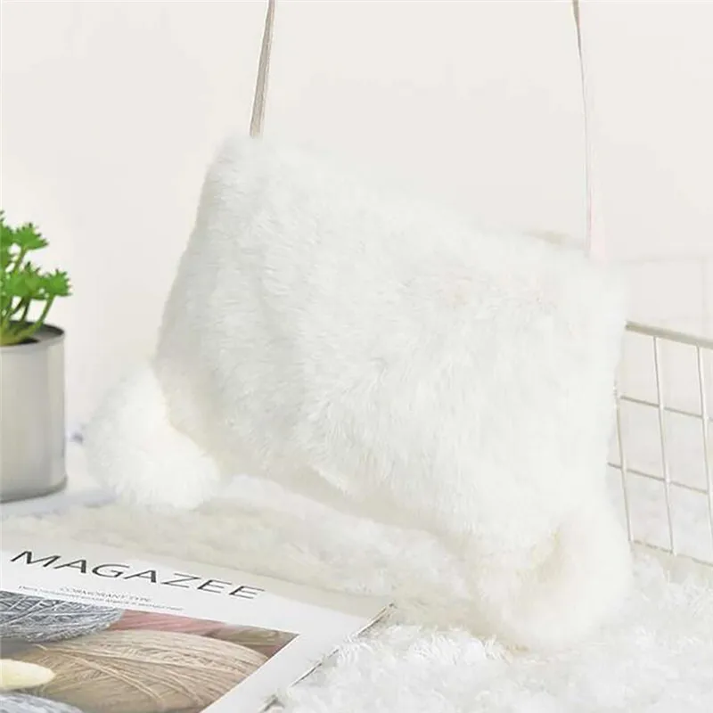 Модные плюшевые сумки на плечо для девочек конфетные женские через с милыми