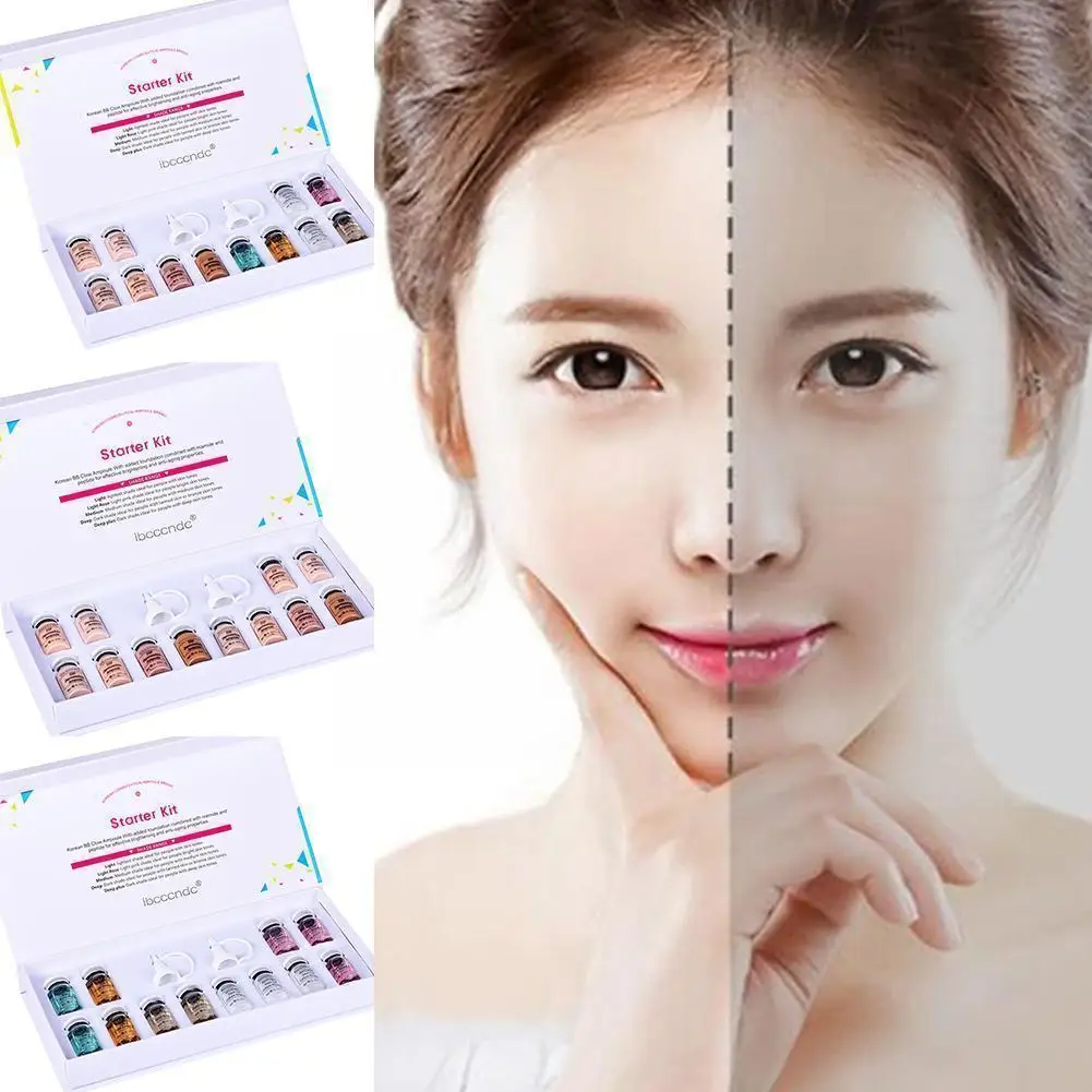 

Korean Cosmetic Dermawhite BB Cream Glow Behandling Kit Whitening Foundation Stayve For Skin Brightening Starter Liquid U5S5