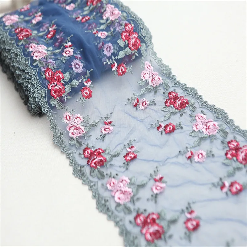 2 ярдов деликатной эластичной кружевной отделки высокого качества ткани DIY