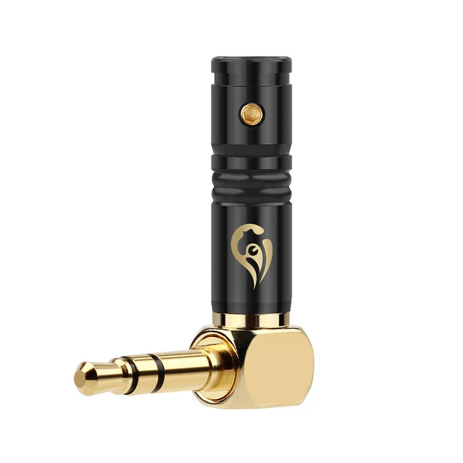 1pc Jack 3.5mm Right Angle Earphone Plug 3 Poles Gold Plated Wire Connector for 4mm Headphone Cable DIY 25mmx30.2mm Black Silver |