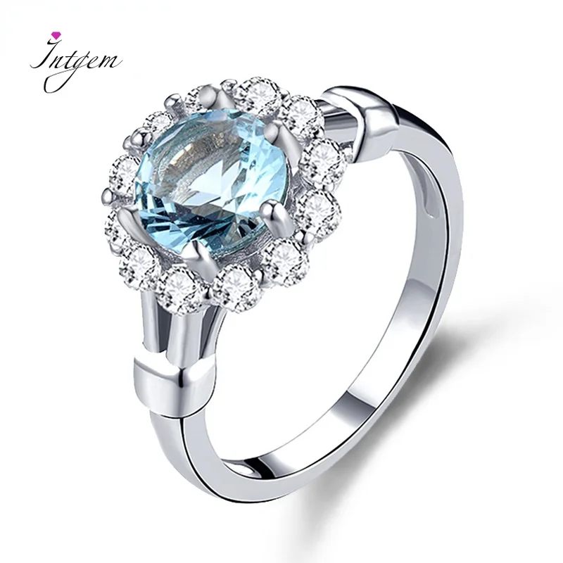

925 Sterling Silver Zircon Rings For Women Luminous Female Fine Party Wedding Jewelry Prong Setting Luxury Stone Ring Wholesale