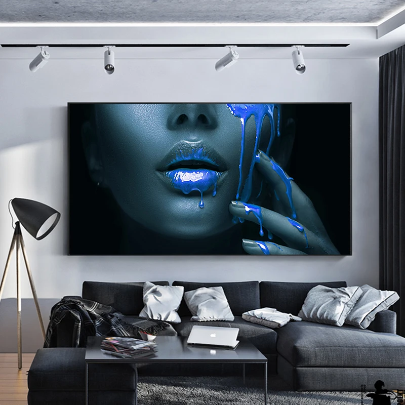 Современный домашний декор MUTU портрет черной Африканской женщины с синими