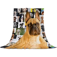 sweet home fleece throw blanket travel size portrait of bulldog lightweight flannel blankets for couch bed living room warm