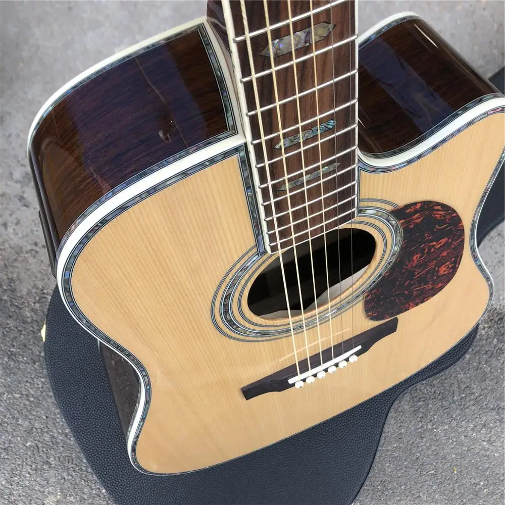 

Factory Cutaway 41 Inch D Model Acoustic Guitar,AAA Solid Spruce Top Electric Guitarra acoustic,Free Shipping