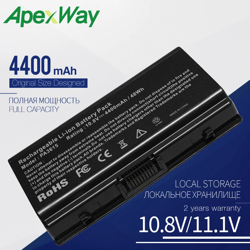 

Apexway Laptop Battery PA3615U-1BRM PA3615U-1BRS PABAS115 for Toshiba Satellite L40 L45 Series for Pro L40 Series 10.8V 4400mAh