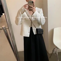 2021 early autumn coat new small fragrance coat female french heavy industry celebrity high end foreign style long sleeve top