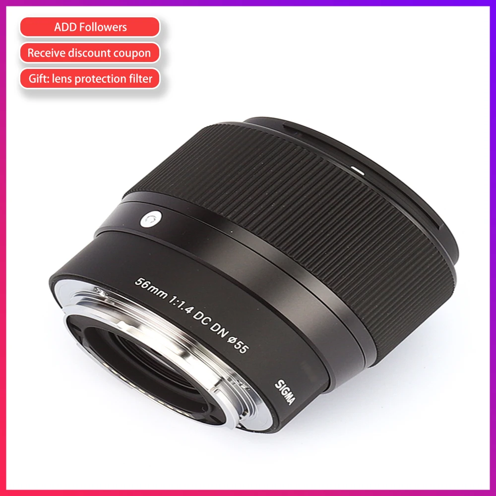 Подержанный Sigma/Sigma 56 мм F1.4 DC DN для камер Sony E mount черный A6500 A6300 A6000 A5100 A5000|Объективы