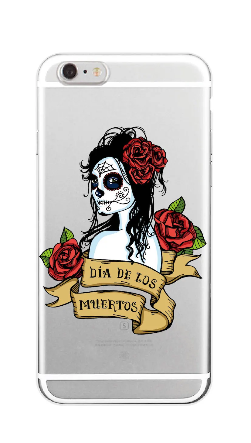 Мягкий чехол для телефона из ТПУ в стиле панк с татуировкой розы мексиканского