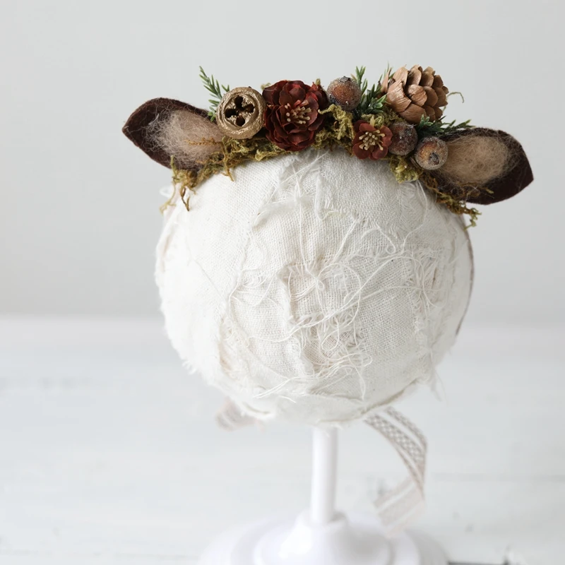 Новинка ручная работа с лисьими ушками для новорожденных детей искусственная