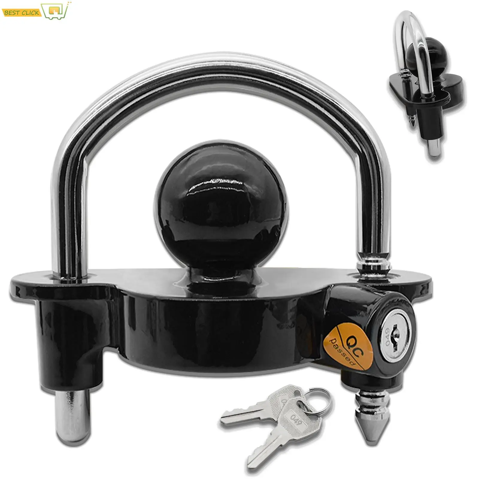 Trailer Coupler Hitch Lock Auto Parts Universal Tow Ball Safe Security Anti-Theft Lock Heavy-Duty Hook Caravan Accessories