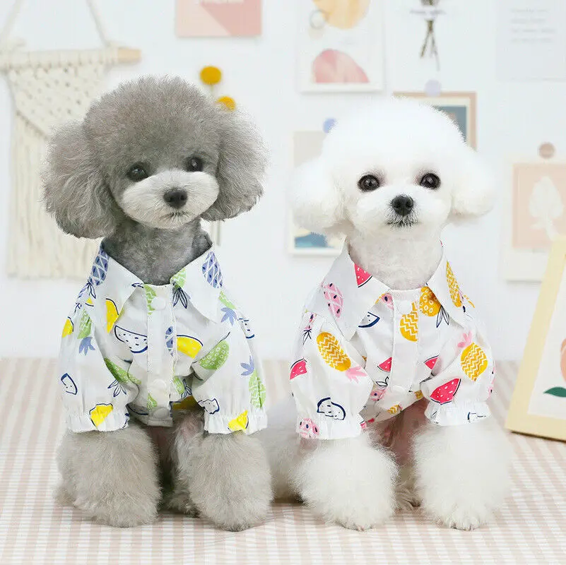 

New Pet Dog Shirt Clothes Summer Spring Pineapple Print T-shirt Puppy Cat Coat Clothes for Small Medium Dogs Chiahuahua Teddy