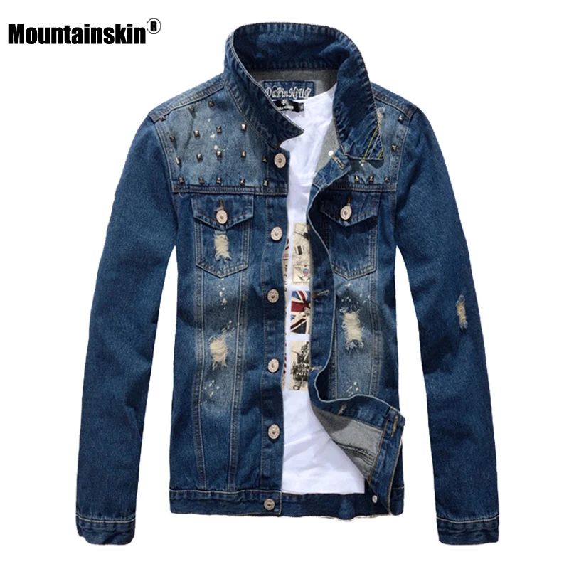 Новинка мужские джинсовые куртки сезон осень весна приталенные однотонные
