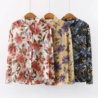 fashion bronzing floral printing chiffon shirts 3colors hawaii shirts 2020 spring women blouses female loose blusas mujer