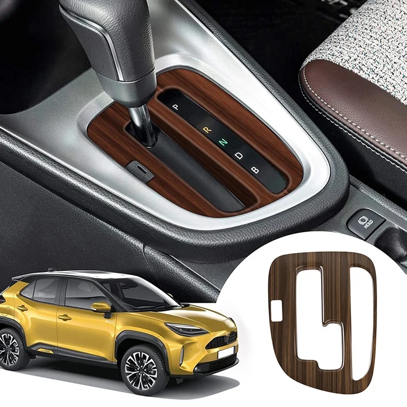

Wood Grain ABS Car Central Gear Shift Knob Panel Frame Cover Trim for Toyota YARIS / YARIS CROSS 2020 2021 RHD