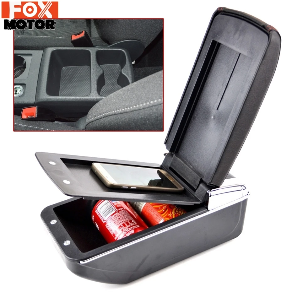 

For Volkswagen VW Golf 7 Mk7 2013-2017 2014 2015 2016 Storage Box Center Centre Console Cup Holder Dual Layer Armrest Arm Rest