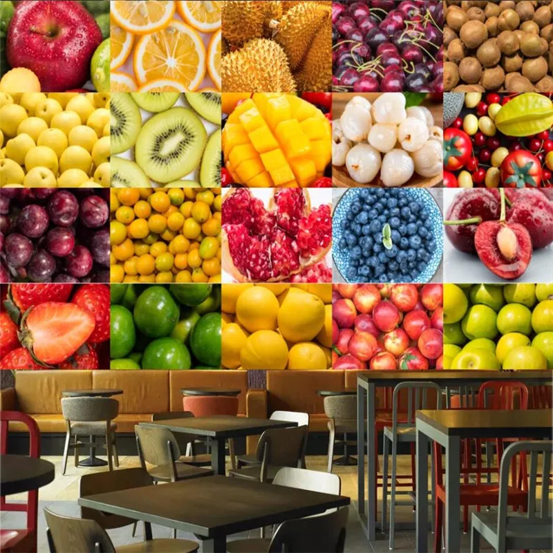 Свежие фрукты фото обои фруктовый магазин супермаркет промышленный Декор 3D Обои