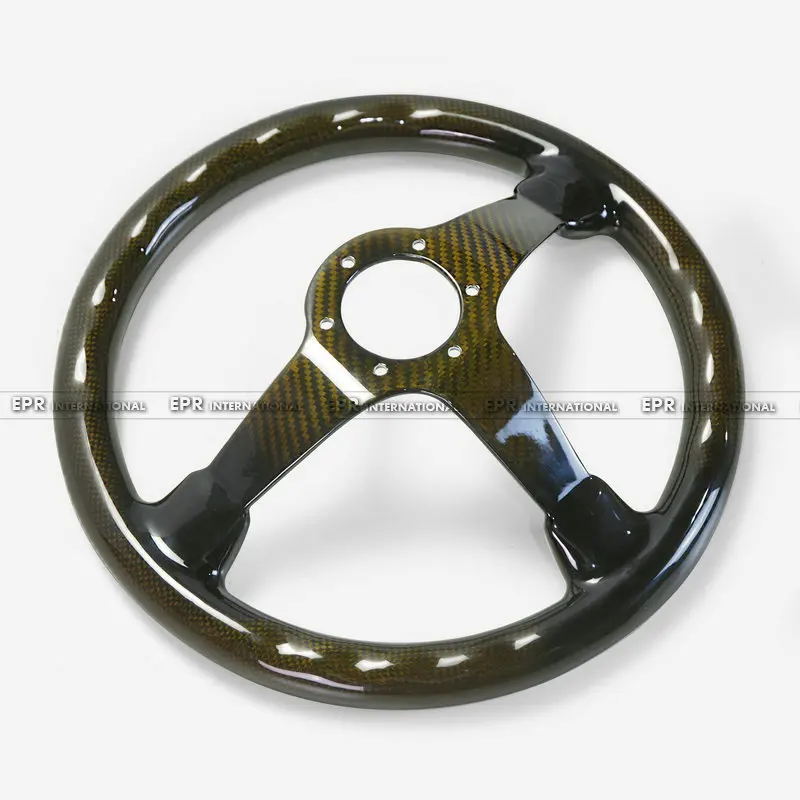 Универсальный желтый углеродное волокно глубокий Тип блюдо рулевого колеса (335