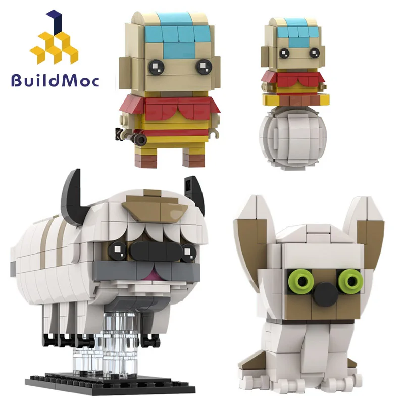 Buildmoc Anime Movie Figures Appa Avatar The Last Airbender Brickheadz Builidng Blocks Dolls DIY Educational Toys For Children