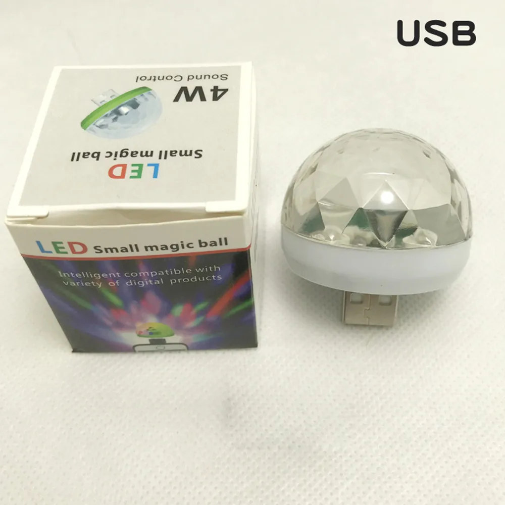 White Adeeing USB диско светильник светодиодный вечерние светильник s Портативный хрустальный магический шар красочный эффект сценический светильник для дома вечерние караоке Декор - Цвет: White