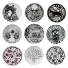 Черно-белая тарелка с рисунком Таро, декоративное блюдо, керамический поднос для французских ландышей, настенный висячий фарфор