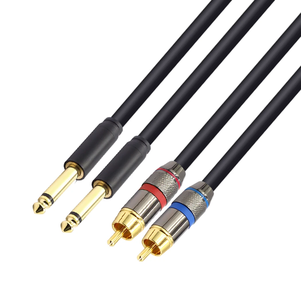 JORINDO 1 5 м/4 9 фута Двойной RCA к двойному 6 35 мм 2 аудио Удлинительный кабель штекер