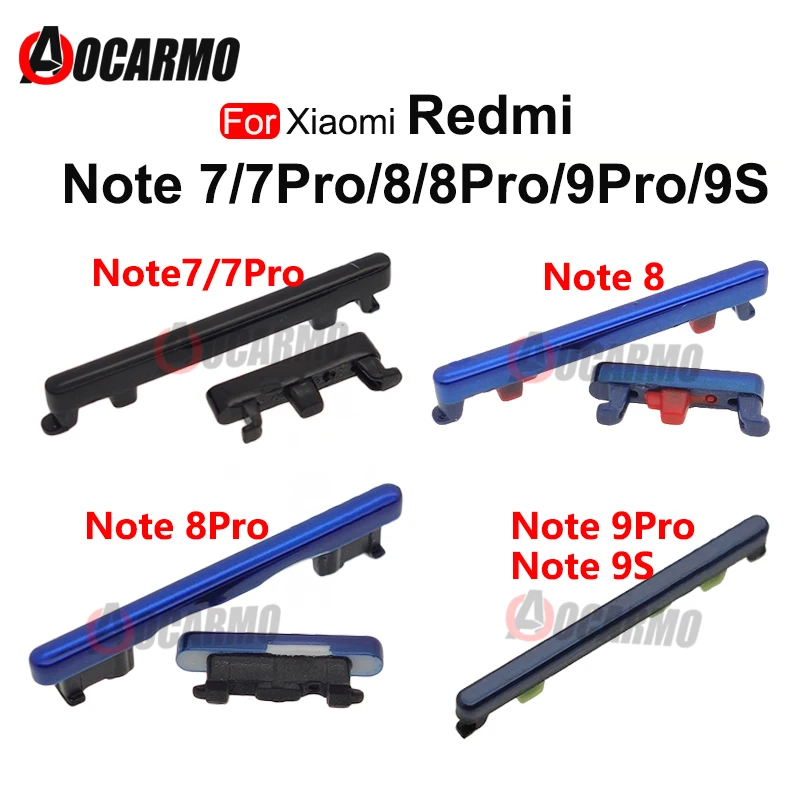 

For Xiaomi Redmi Note 7 8 9 Pro 9S 8Pro 7Pro Volume Up Down Power On Off Side Key Button Replacement Repair Parts