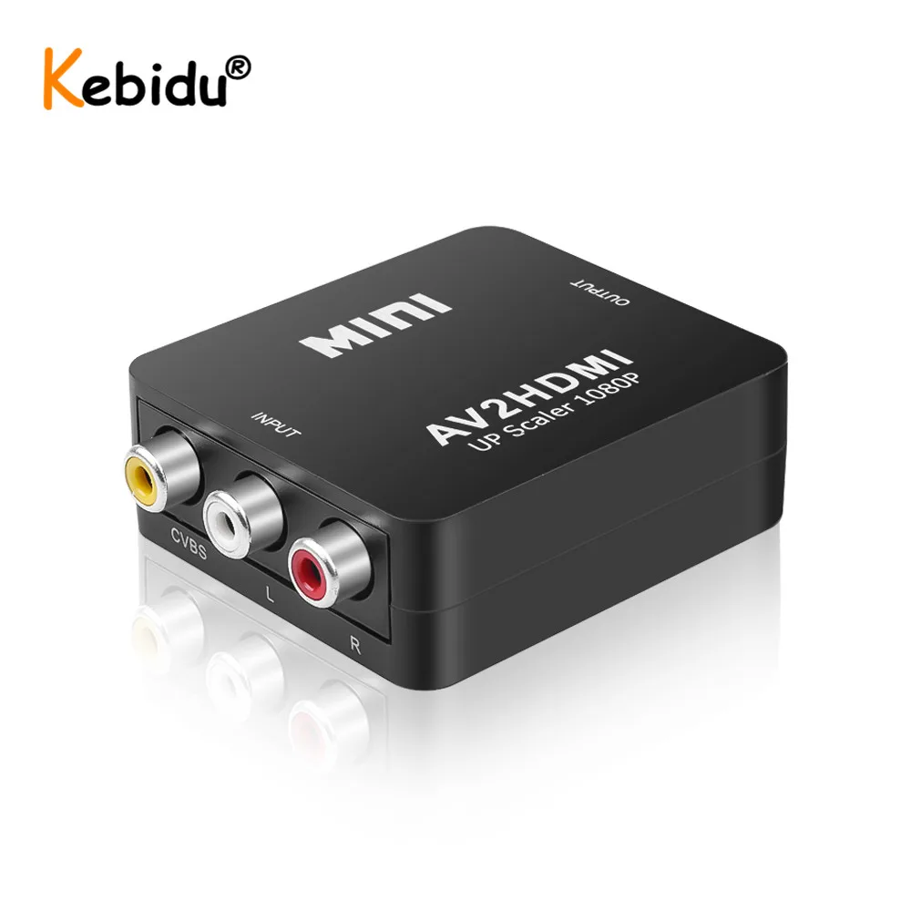 Kebidu AV к HDMI совместимый преобразователь HD 1080P аудиоадаптер Мини Композитный RCA