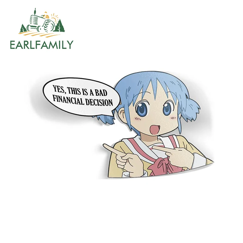 

EARLFAMILY 13 см X 7,9 см для автомобиля Nichijou аниме Простые индивидуальные наклейки Солнцезащитный виниловый ноутбук автомобиль Декор Автомобильн...