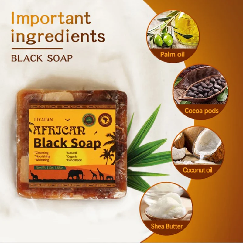

110 г Африканское черное мыло Magic Anti Rebelles, увлажняющее масло ши, натуральное мыло для ванны, лечение акне, уход за кожей