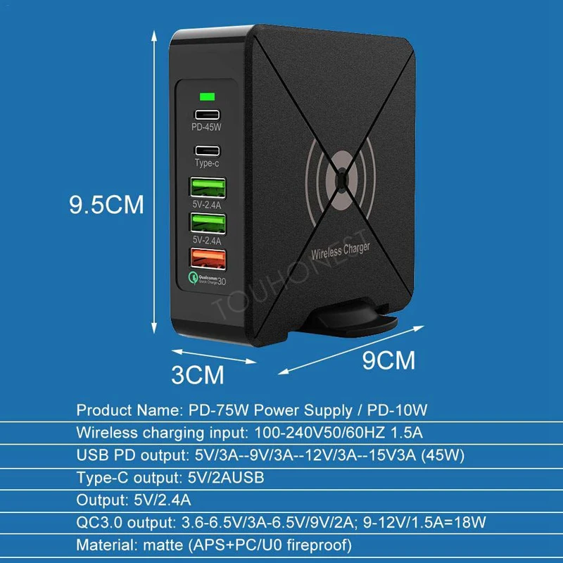 Для iphone huawei Macbook Air samsung быстрая USB зарядка 75 Вт Быстрая 3 0 usb type C PD адаптер питания