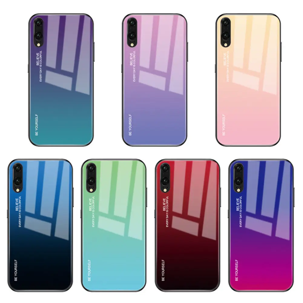 

Gradient Tempered Glass Back Case Cover For Huawei P30 P20 Pro Lite Mate 20 Lite Pro Honor10 Lite Nova 3 3i P Smart 2i 8X 9