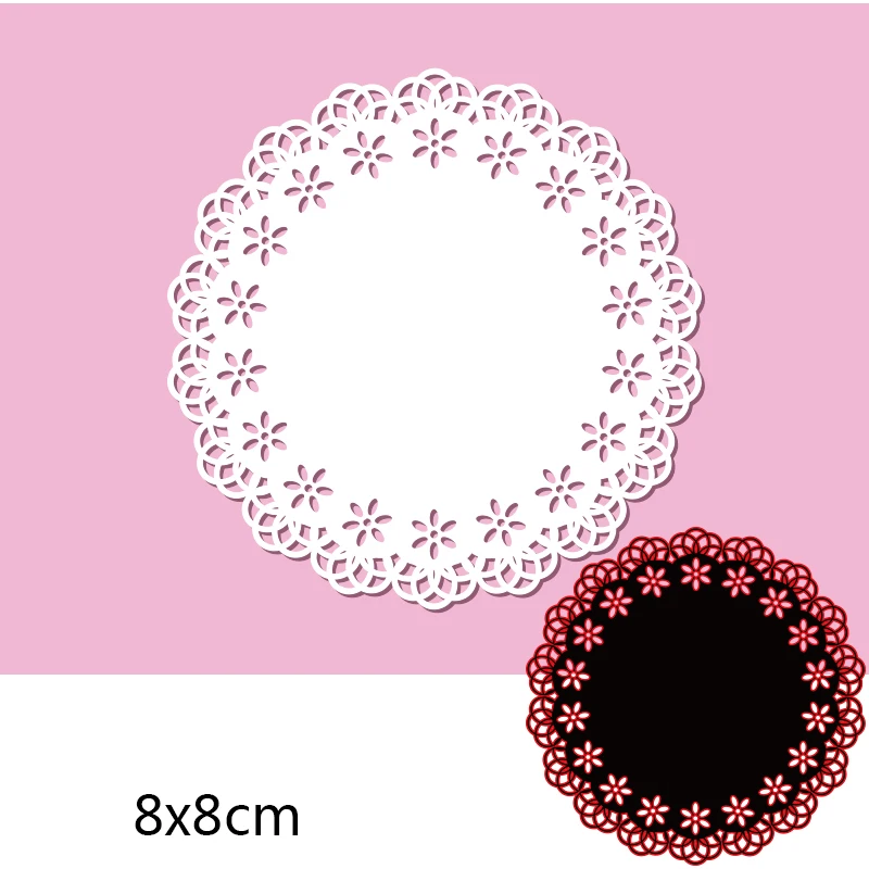 

Metal Cutting Dies FLOWERS LACE CIRCLE New for decor card DIY Scrapbooking stencil Paper Album template Dies 80*80mm