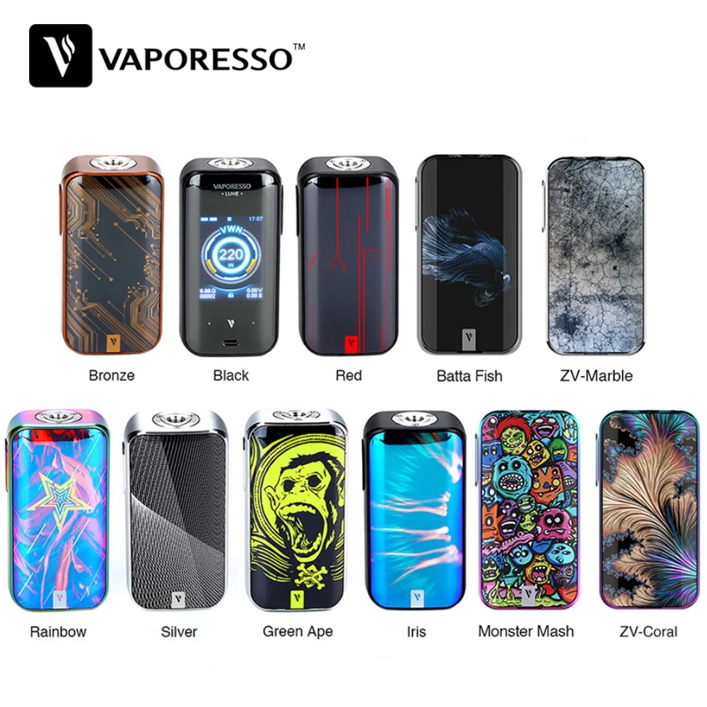220 Вт Vaporesso люкс мод Vape коробка мод мощность от двух 18650 батарея совместима с 510 Pin Atomzier