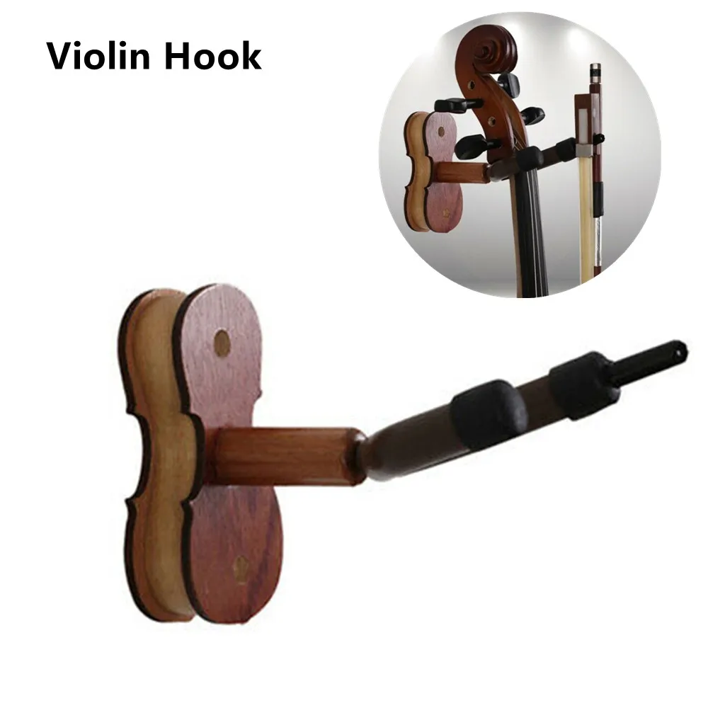 

Wall Mount Violin Hanger Hook Hardwood Viola Bow Hooks Rack With Screws Home Studio Display Stand Violin Hook Accessories