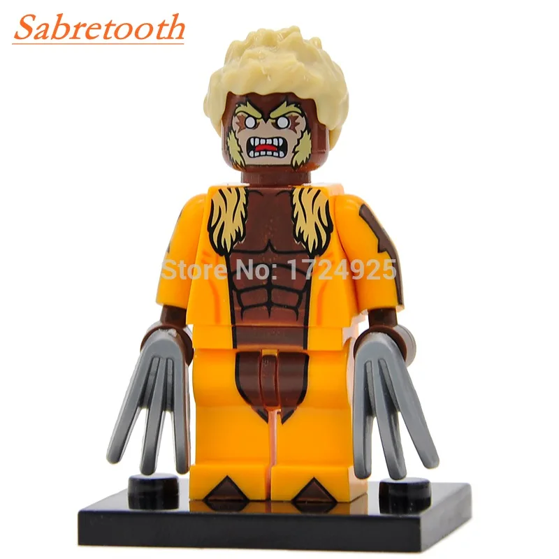 Sabretooth Один горячий Супер Герои 500+ горячая фигурка Marvel DC Мстители Дэдпул Звездный огонь Бэтмен Супермен железный человек строительные блоки игрушки - Цвет: Sabretooth