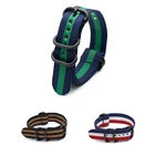 Военный нейлоновый ремешок для мужчин и женщин, тканевый ремешок для часов 18 мм 20 мм 22 мм 24 мм, Модный Полосатый Сменный ремень для часов высшего качества