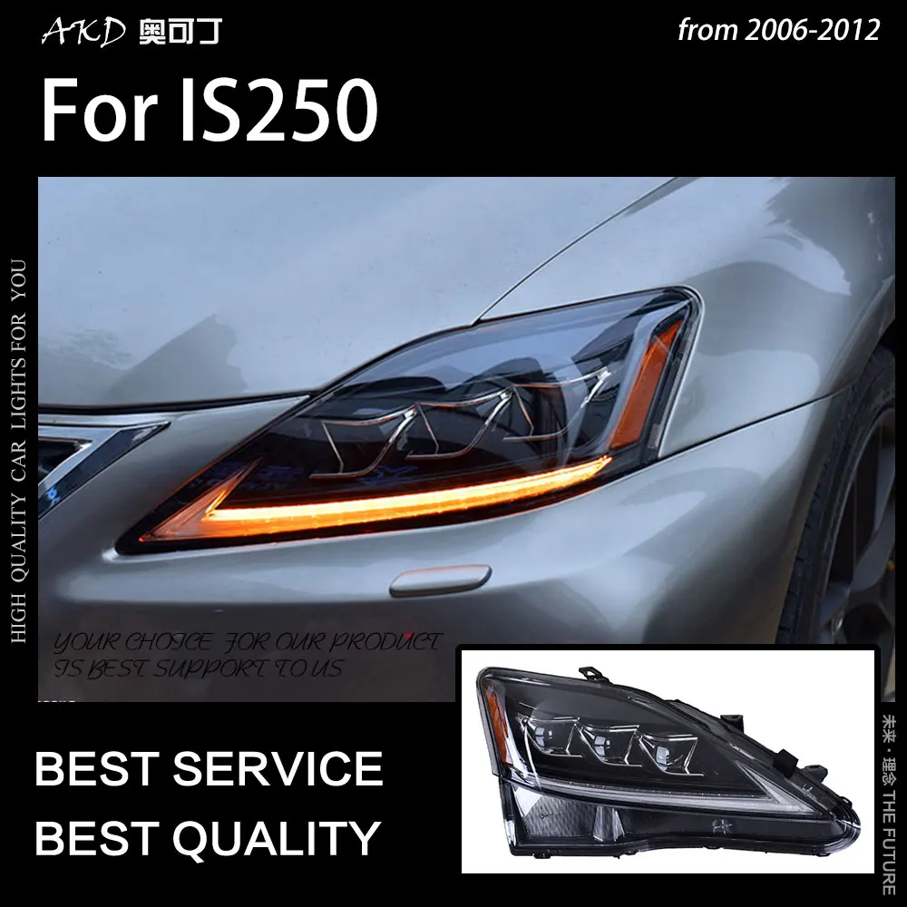AKD автостайлинг фара для Lexus IS250 фары 2006 2012 IS300 светодиодный ная DRL сигнальная лампа