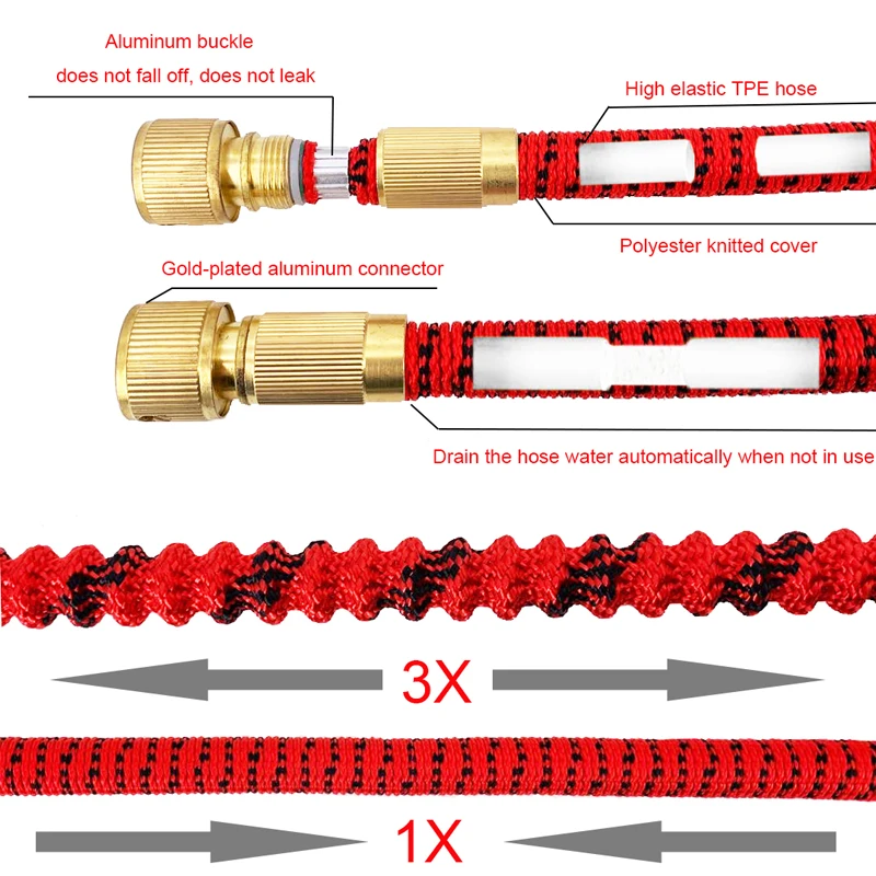 Раздвижной шланг для полива сада и овощей выдвижной | Дом сад