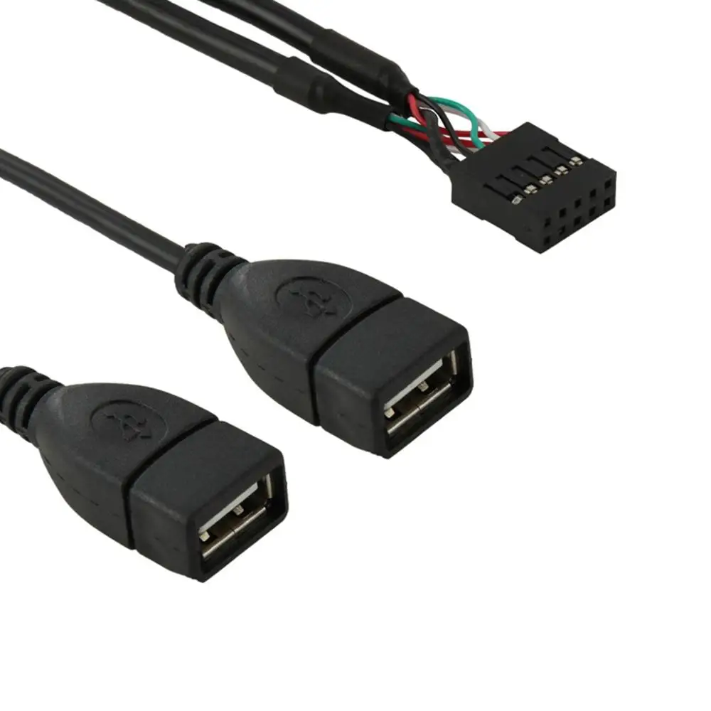 High quality 5pcs 10 Pin Motherboard Female Header to Dual USB 2.0 Adapter Cable cord 50cm | Компьютеры и офис
