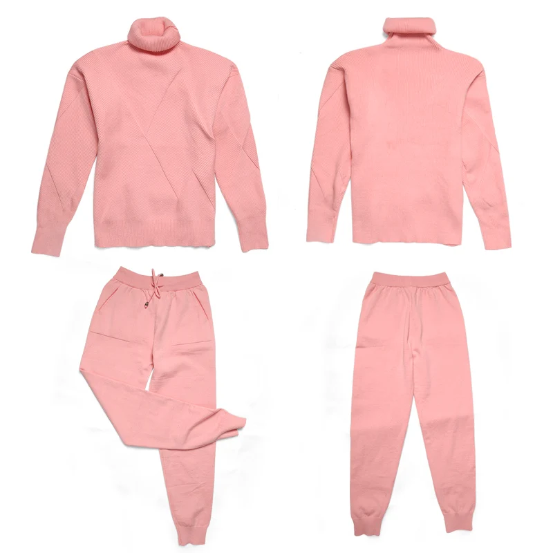 Женский Повседневный костюм двойка трикотажные брюки и кофта из трикотажа на