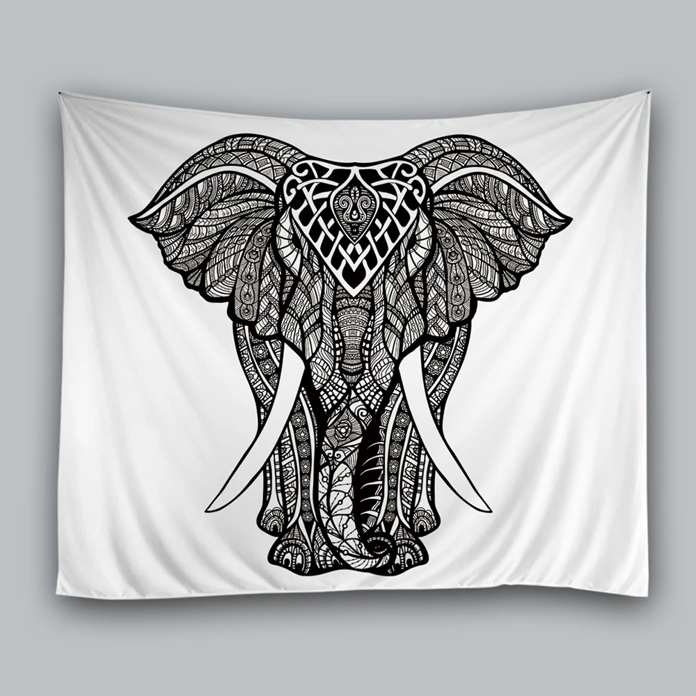 2Elephant Настенный Гобелен богемный настенный подвешивание Солнце Луна настенная Ткань Одеяло Бохо Декор Животные Печатные полотенца Плакат Украшение wanddoek D30 - Цвет: 2Elephant